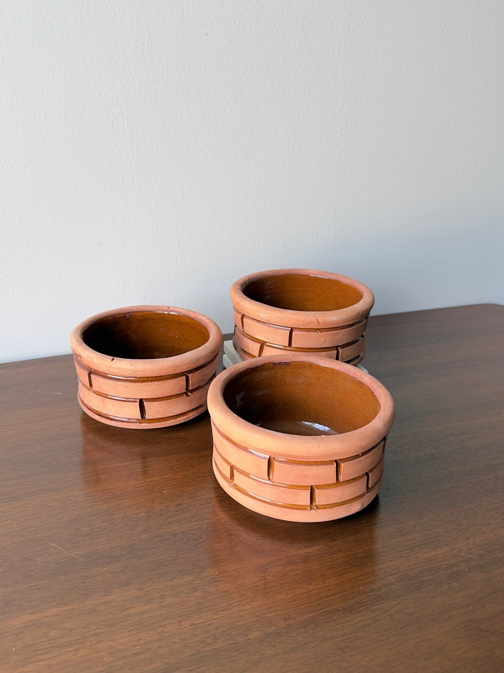 Set of 3 Terra cotta bowls